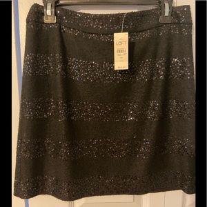 Loft Black Sequin Skirt